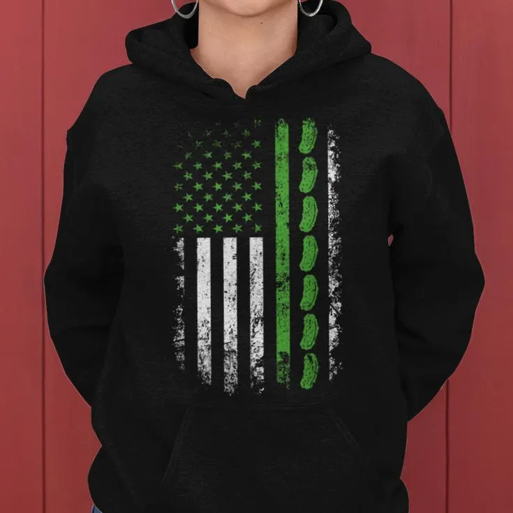 Pickle Cucumber Us American Flag For Pickle Lovers Women Women Hoodie