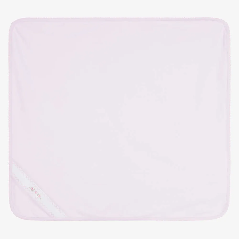 Pink Cotton Floral Blanket (73cm)