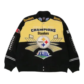 Pittsburgh Steelers Nfl Jacket - 2XL Block Colour Cotton Blend