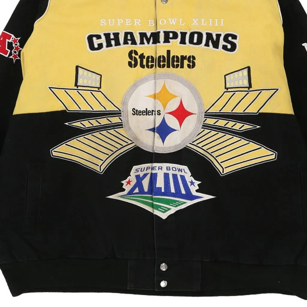 Pittsburgh Steelers Nfl Jacket - 2XL Block Colour Cotton Blend