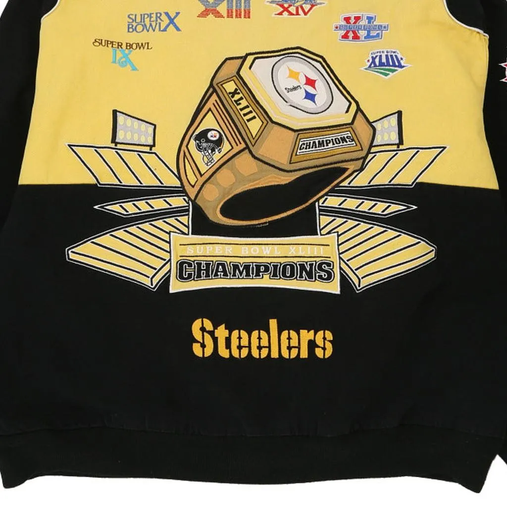 Pittsburgh Steelers Nfl Jacket - 2XL Block Colour Cotton Blend