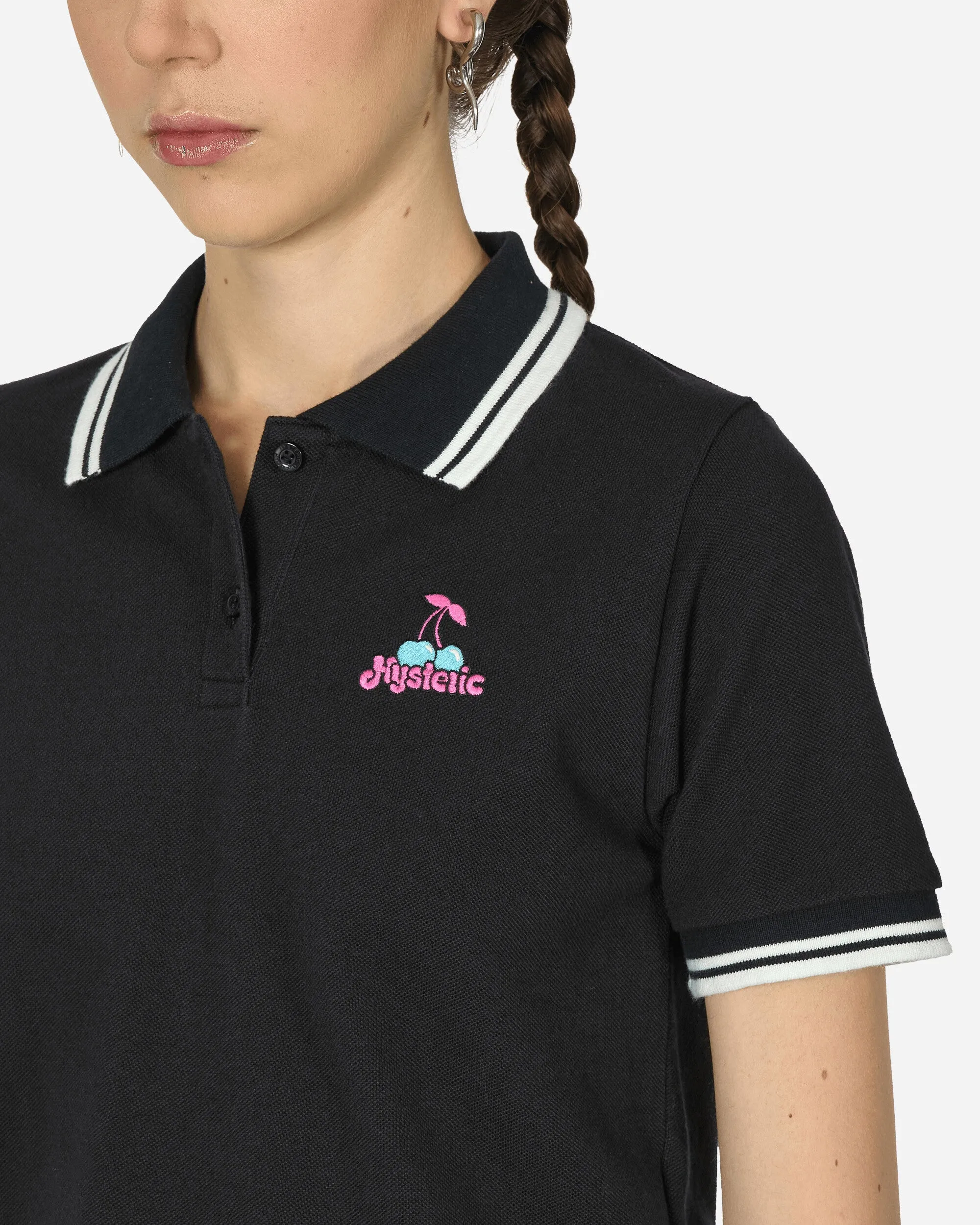 Poison Cherry Short Polo Shirt Black