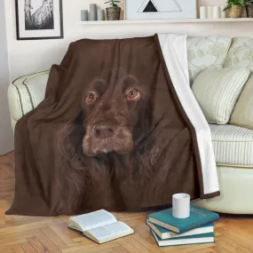 Premium Blanket Field Spaniel Face Hair