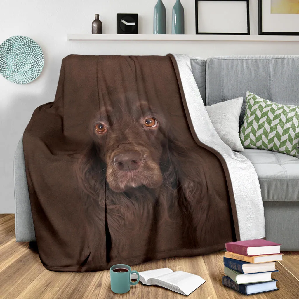 Premium Blanket Field Spaniel Face Hair