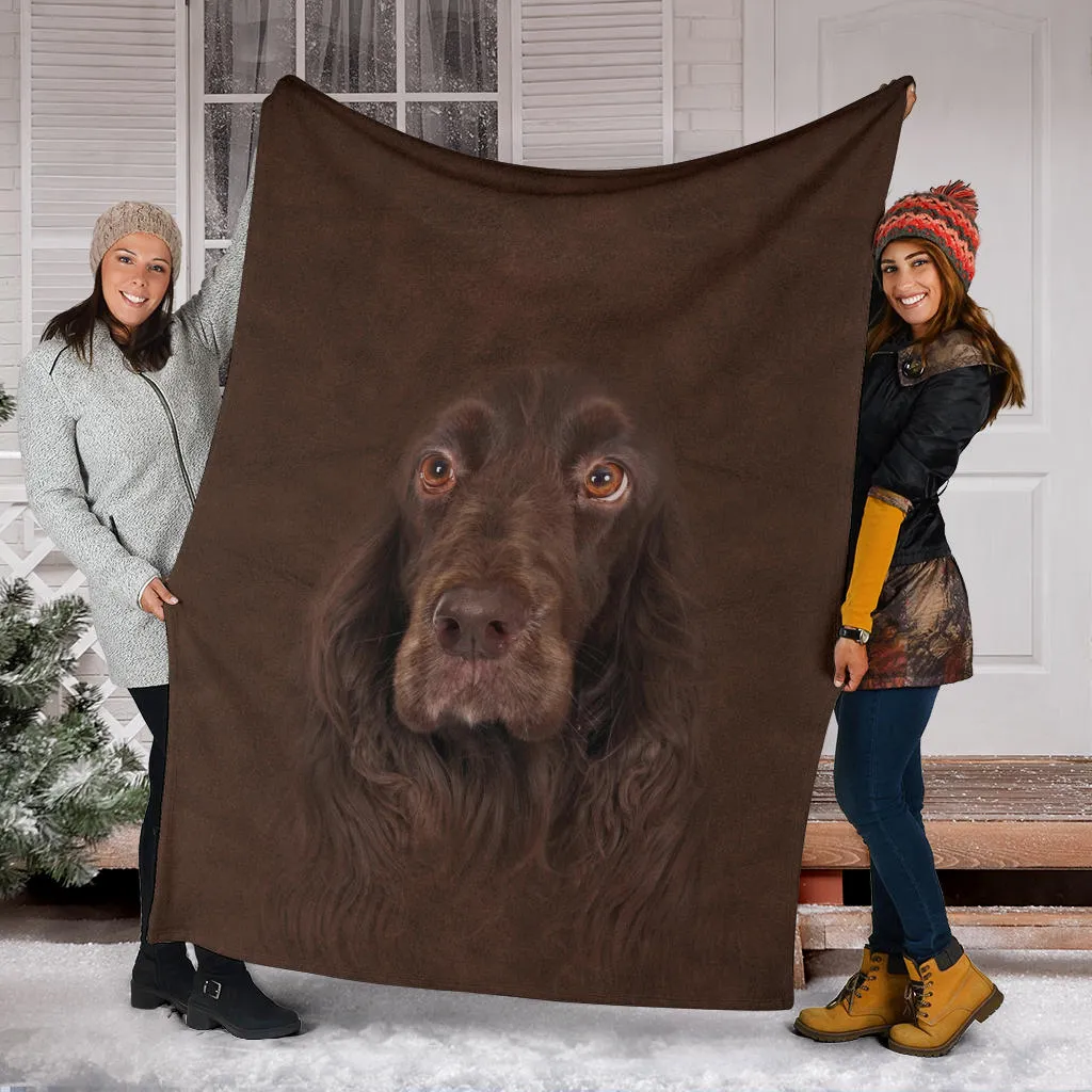 Premium Blanket Field Spaniel Face Hair