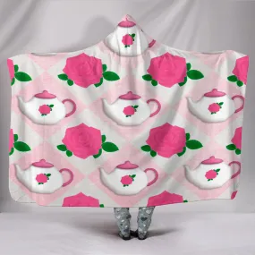 Pretty In Pink Teatime Hooded Blanket