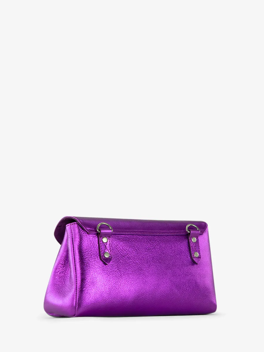 Purple Metallic Leather Shoulder Bag for Women - Suzon M Bonbon | PAUL MARIUS