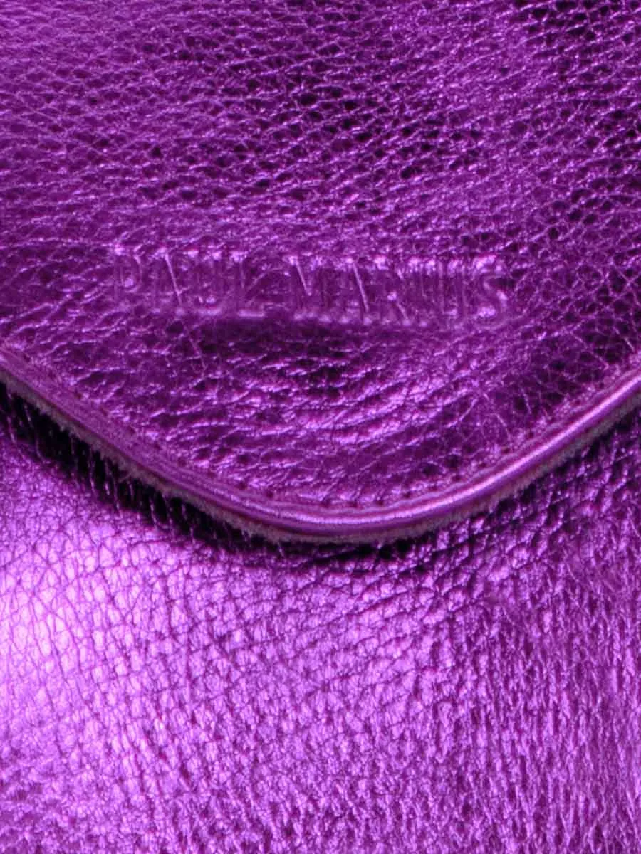 Purple Metallic Leather Shoulder Bag for Women - Suzon M Bonbon | PAUL MARIUS