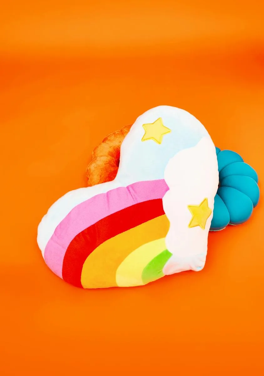 Rainbow Cloud Heart Pillow-