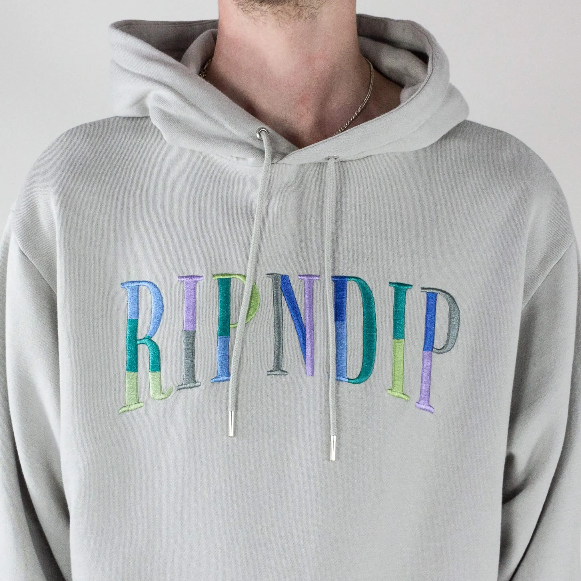 RIPNDIP Colour Block Logo Hoodie- Grey exclusive at Remix