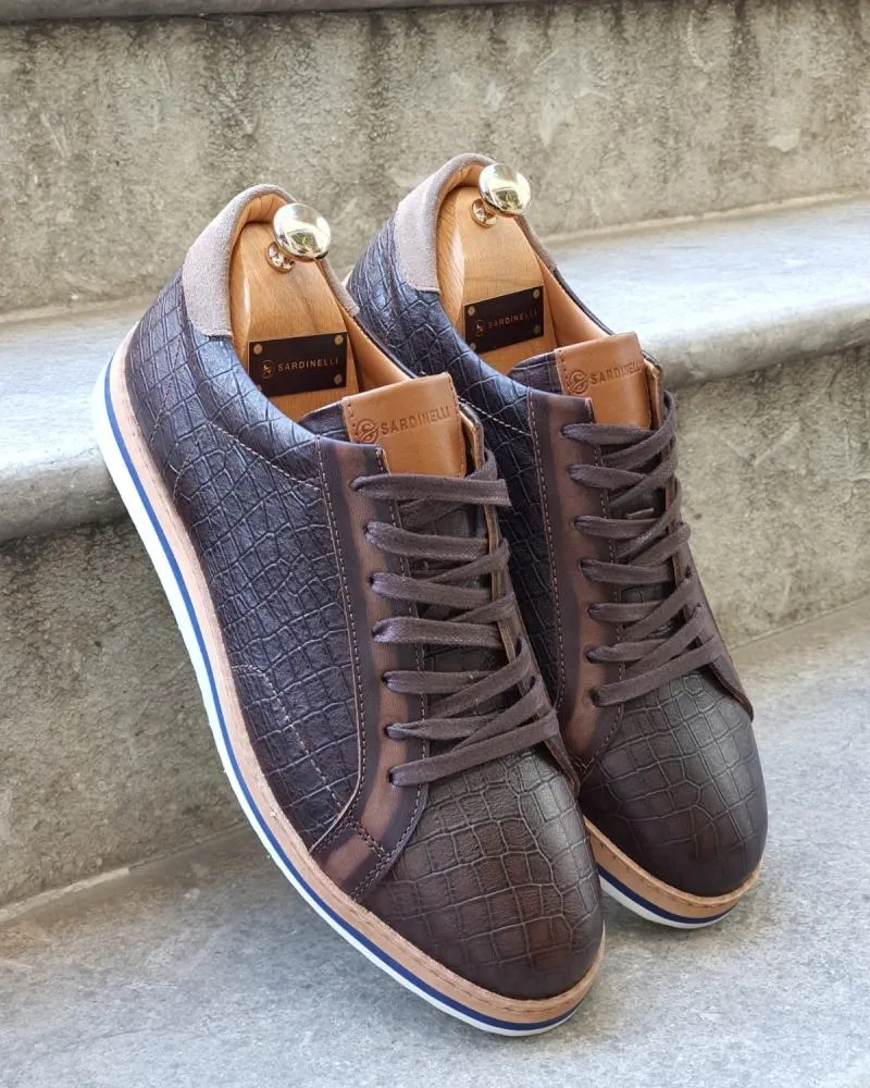 Rosario Brown Lace Up Sneakers