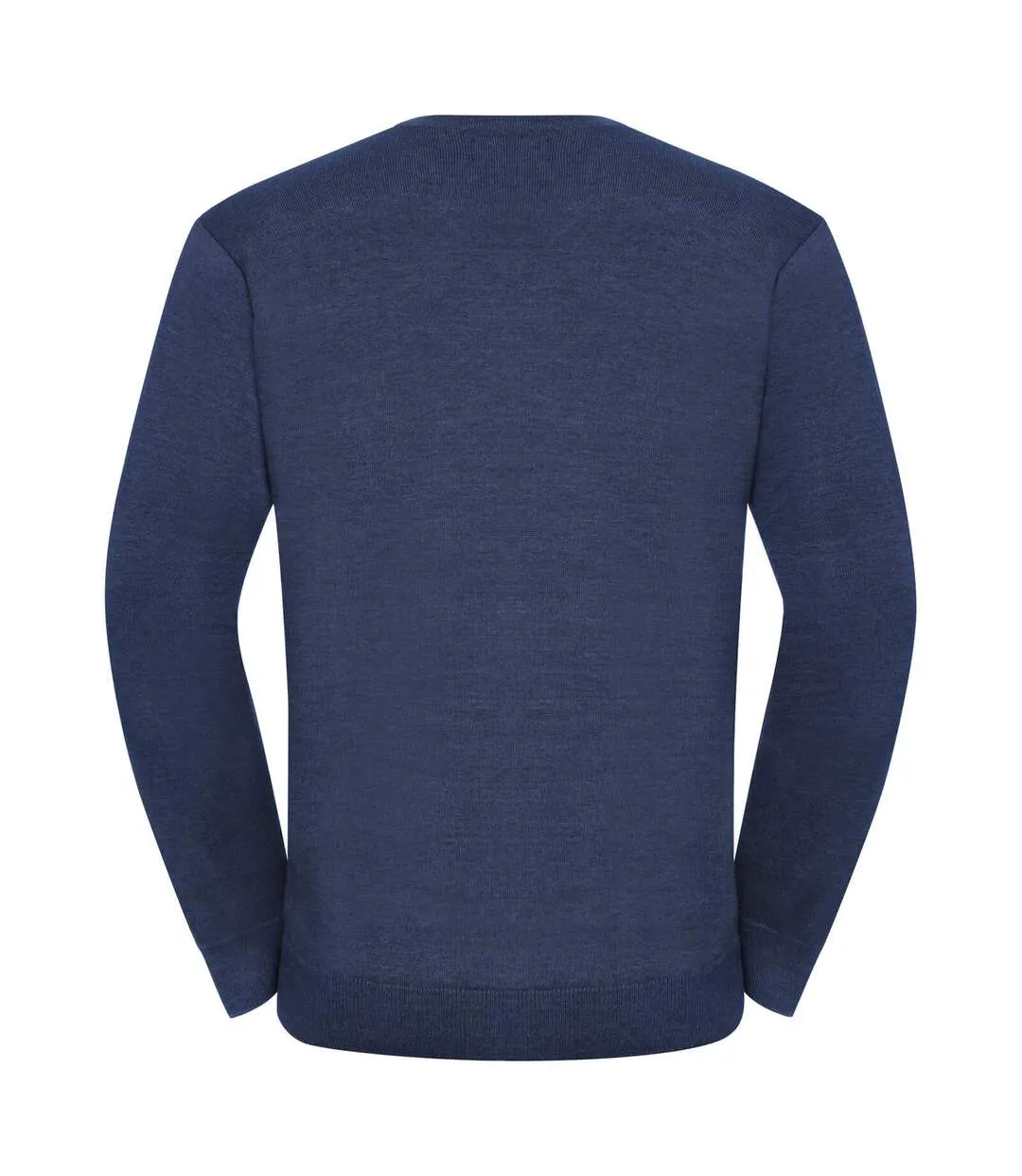 Russell Collection Mens V-Neck Knitted Pullover Sweatshirt (Denim Marl) - UTBC1012