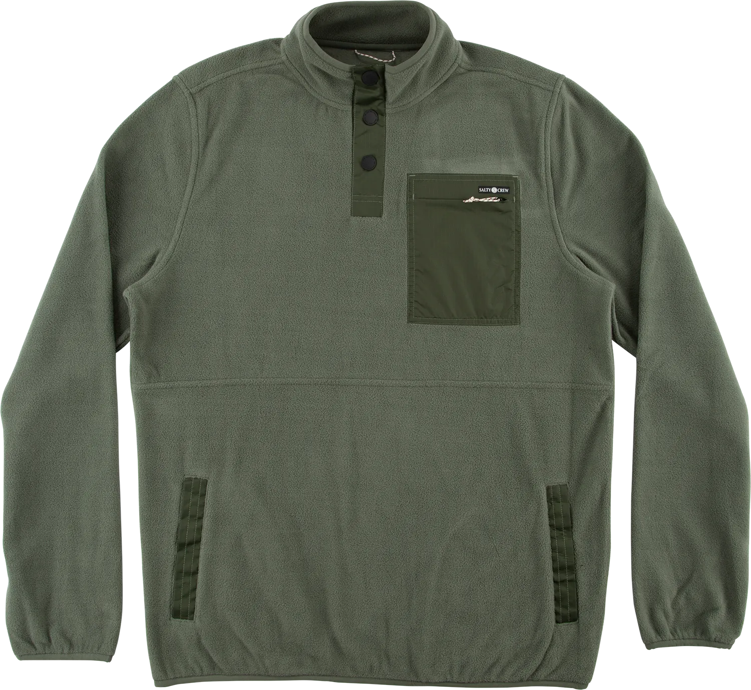 Salty Crew Men's Edgewater Pullover Fleece Fatigue Green | Buy Salty Crew Men's Edgewater Pullover Fleece Fatigue Gree