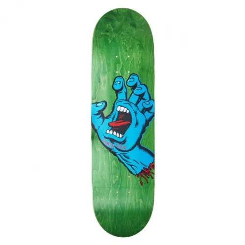 Santa Cruz Screaming Hand Skate Deck Green  Comes with a sheet of Free grip tape.