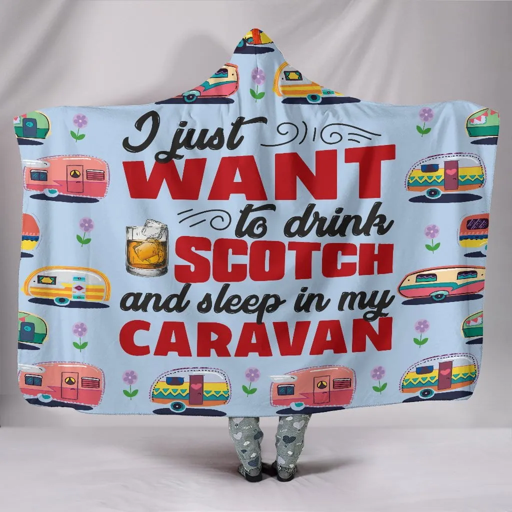 Scotch & Caravan Hooded Blanket - Blue