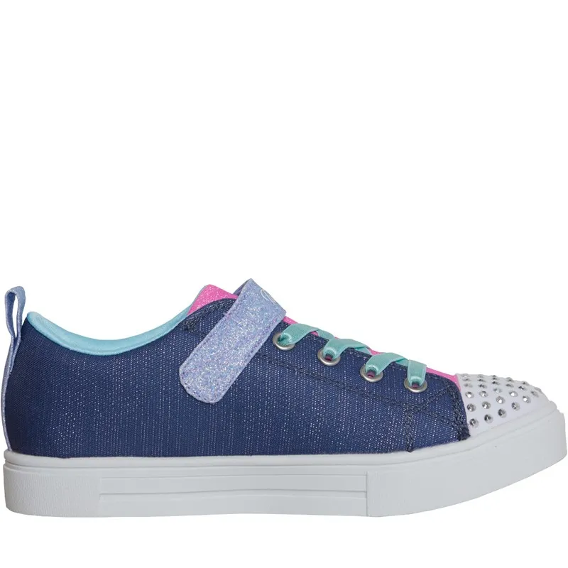 SKECHERS Girls Twinkle Sparks Unicorn Trainers Navy/Multi