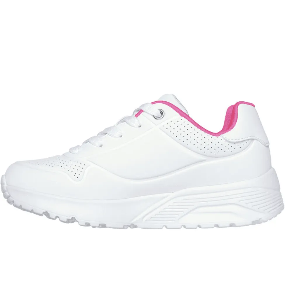 Skechers Girls Uno Lite White Multi "Graffiti" Trainers