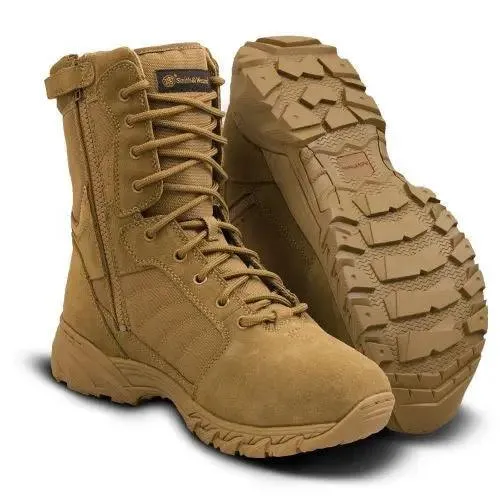 Smith & Wesson Men’s Breach 8” Side Zip Coyote Tactical Boot 810203