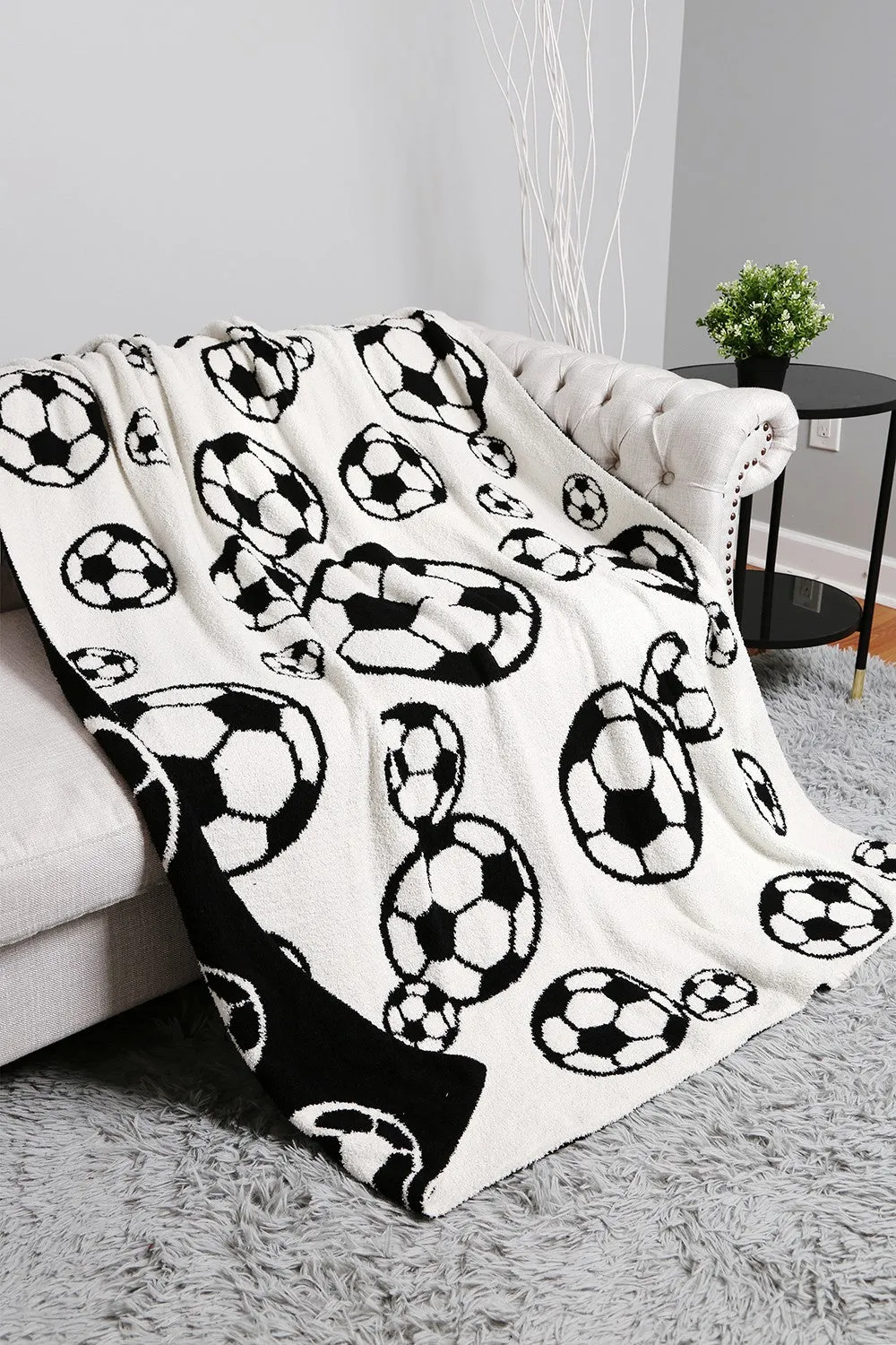 Soccer Reversible Throw Blanket