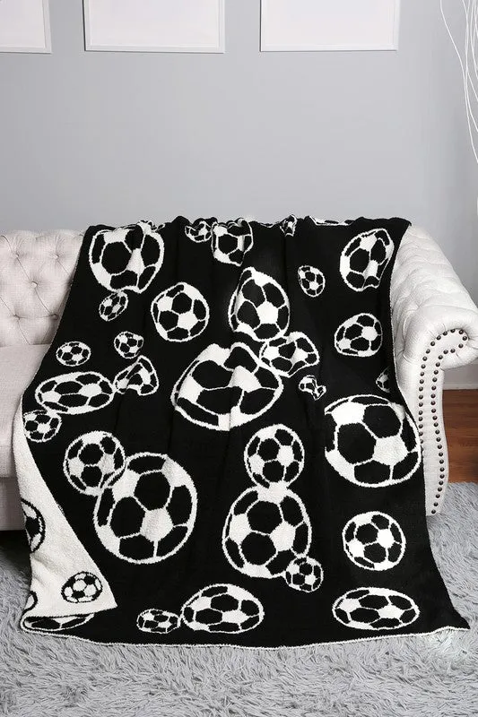 Soccer Reversible Throw Blanket