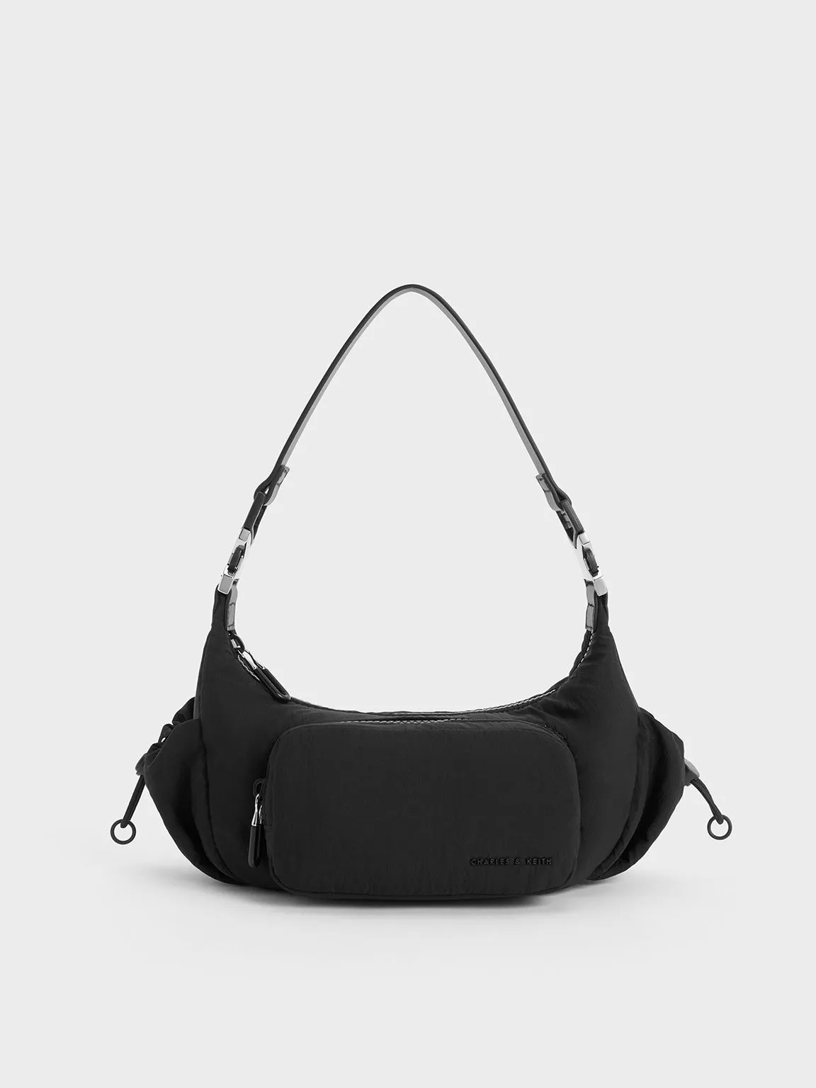 Soleil Nylon Shoulder Bag - Noir