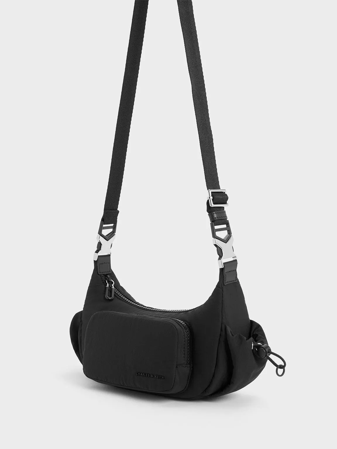 Soleil Nylon Shoulder Bag - Noir