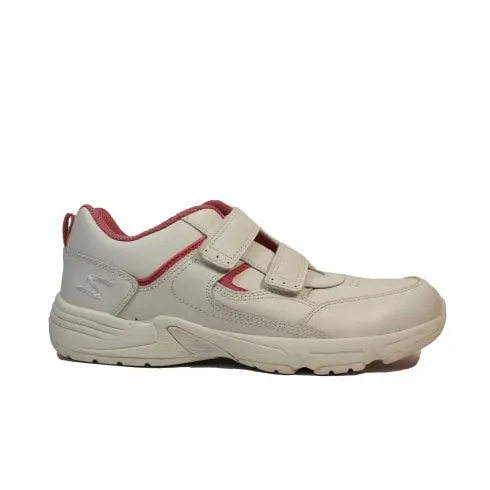 Start-Rite Meteor | White/Pink Leather | Childrens School Trainers