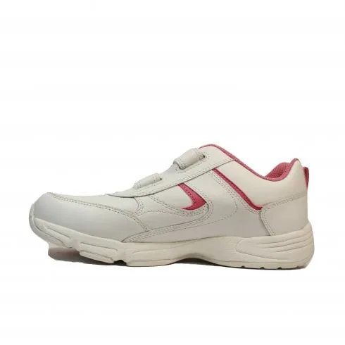 Start-Rite Meteor | White/Pink Leather | Childrens School Trainers