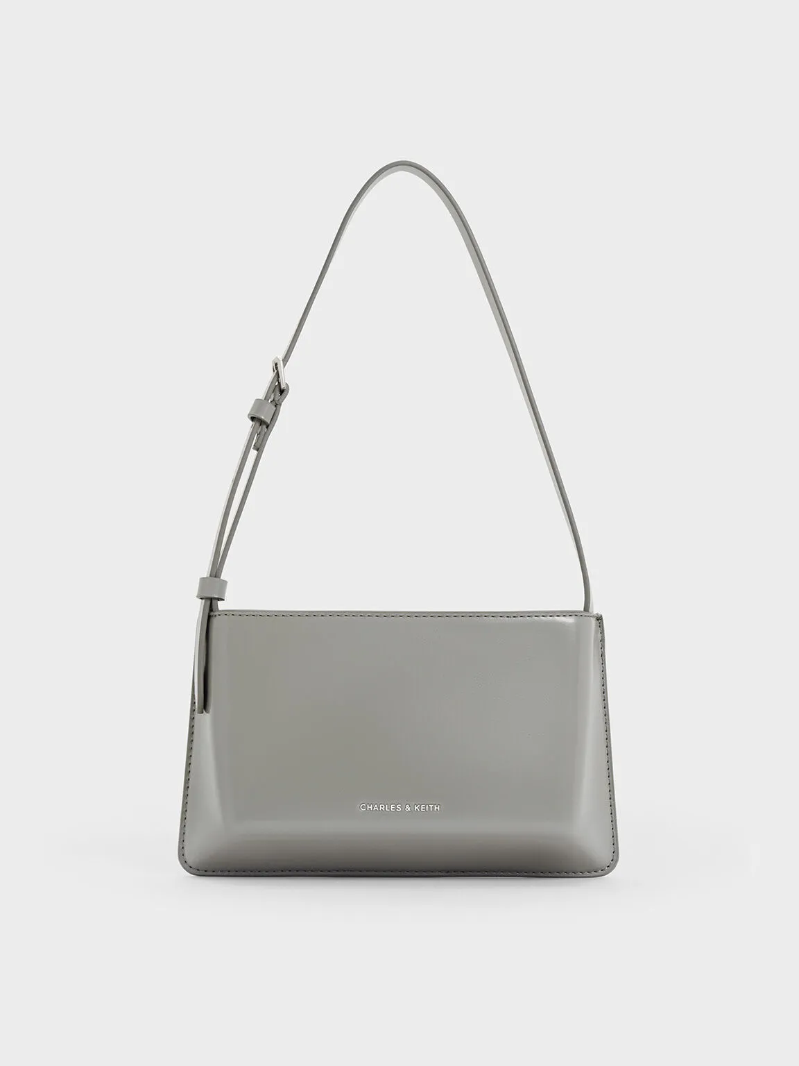 Structured Boxy Shoulder Bag - Grey