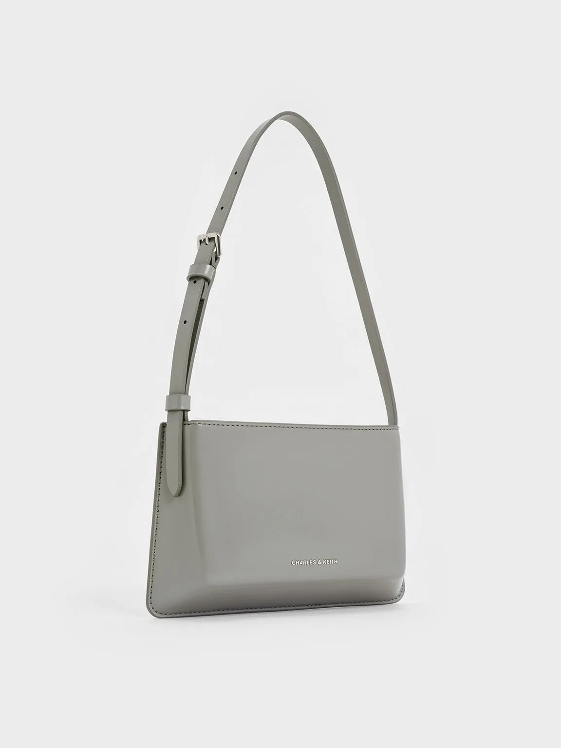 Structured Boxy Shoulder Bag - Grey