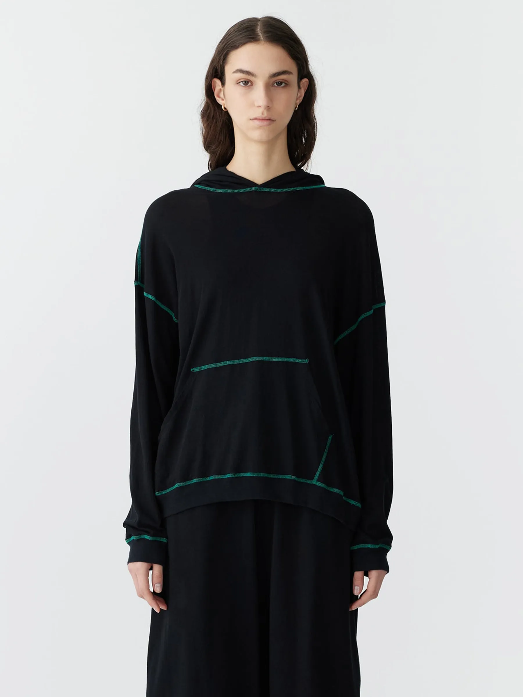 superfine slouch jersey hoodie