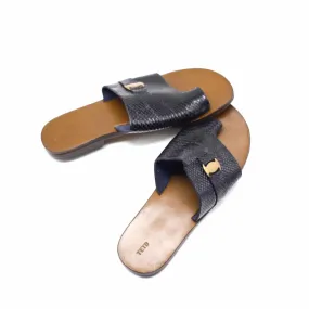 Tefo Men’s Toe Ring Leather Slide Sandals - African Clothing Store | JT Aphrique