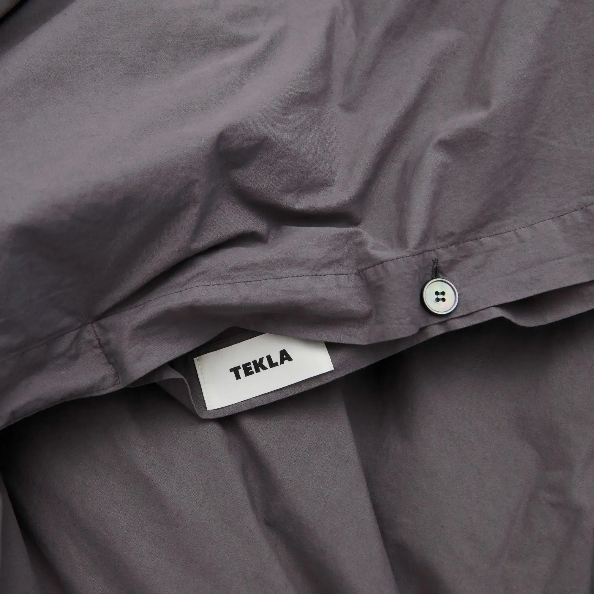 Tekla Cotton Percale Duvet Cover Queen / Dark Taupe