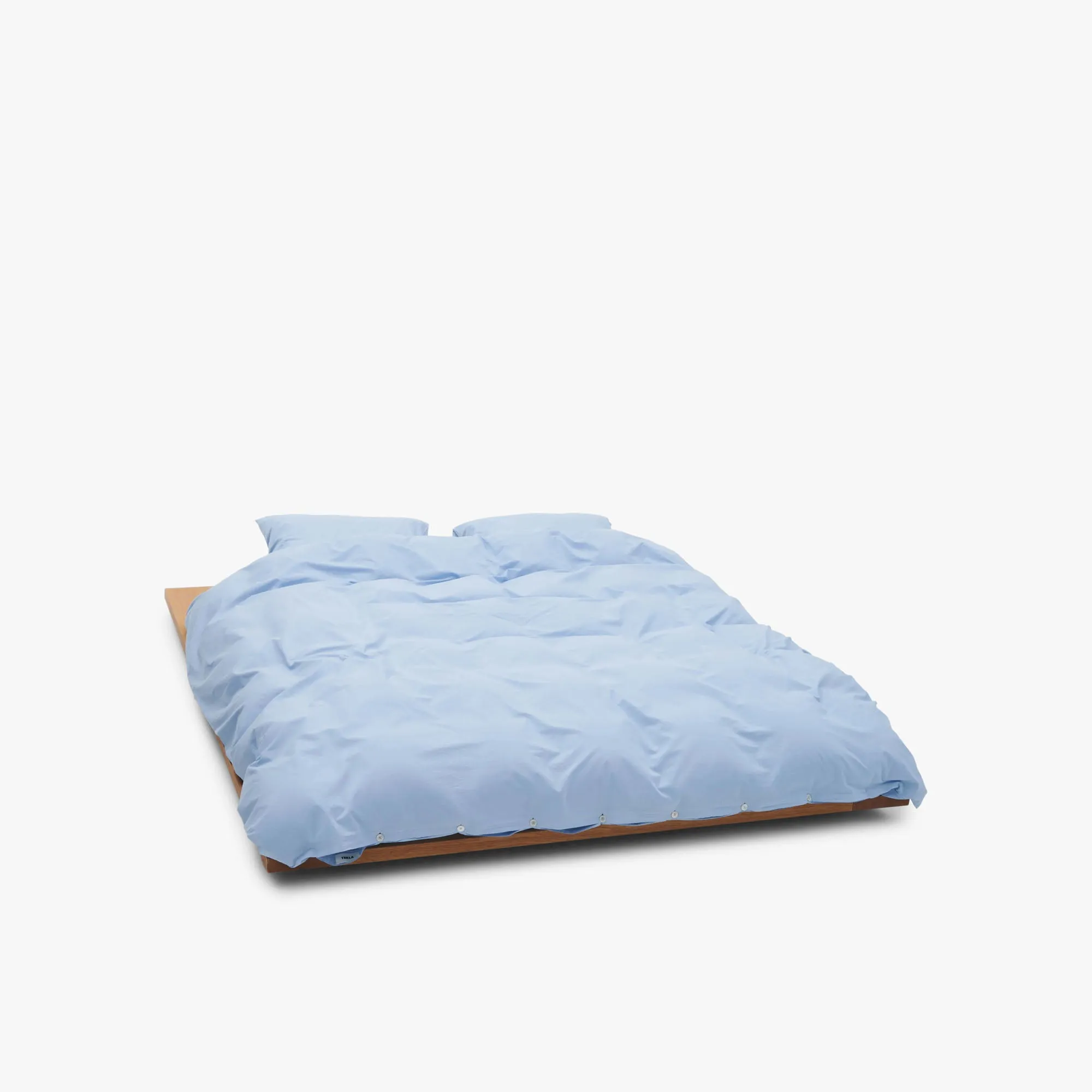 Tekla Cotton Percale Duvet Cover Queen / Morning Blue