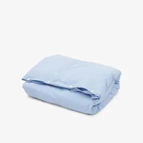 Tekla Cotton Percale Duvet Cover Queen / Morning Blue