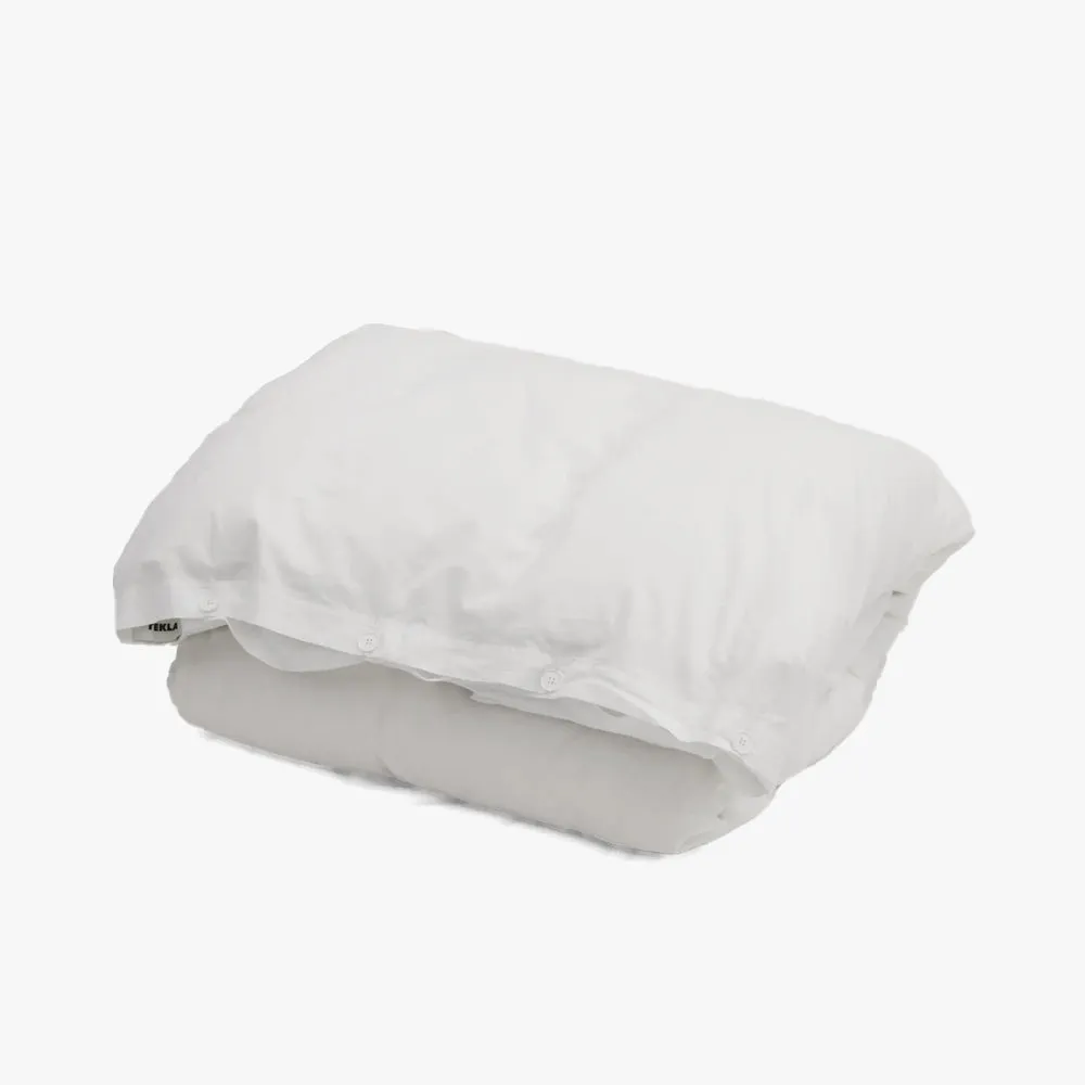 Tekla Cotton Percale Queen Duvet Cover / Broken White