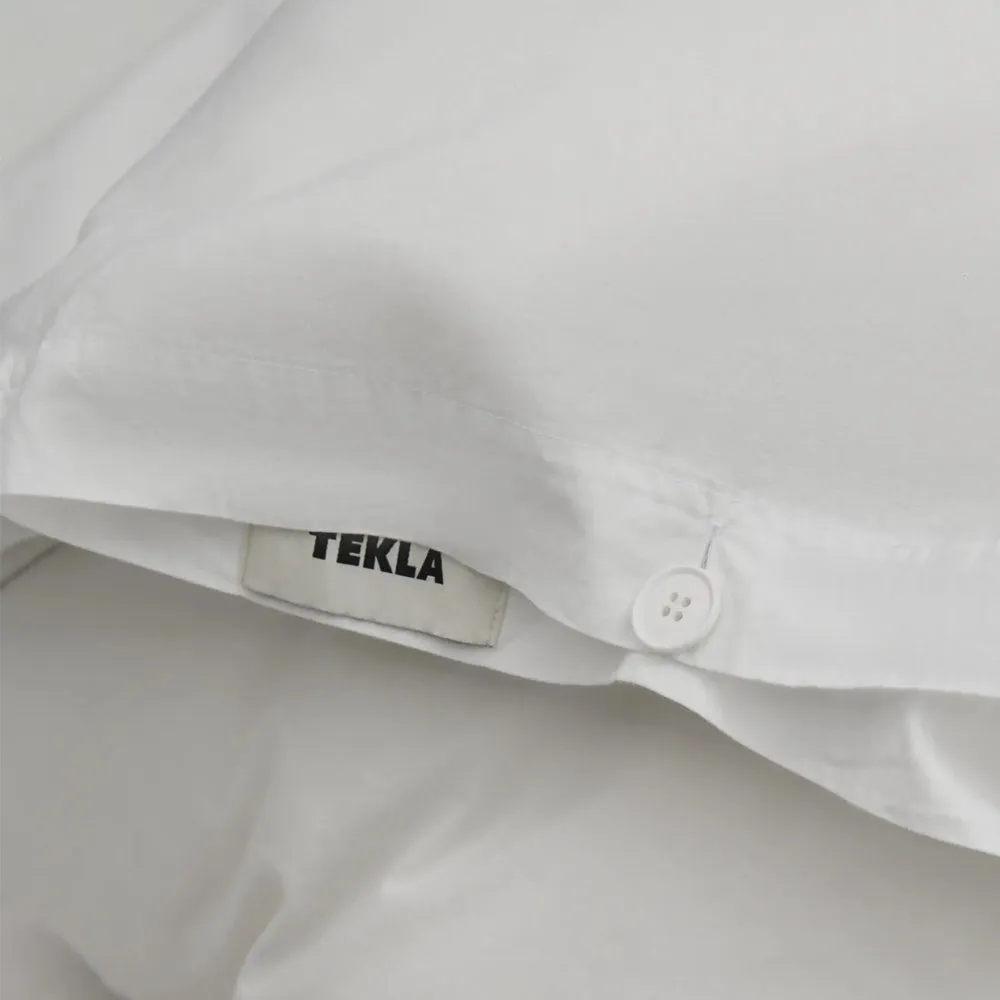 Tekla Cotton Percale Queen Duvet Cover / Broken White