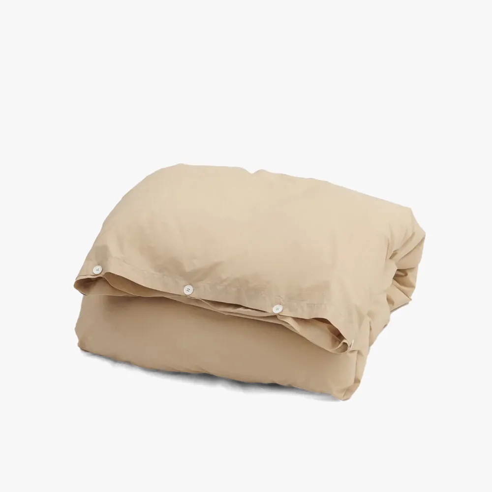 Tekla Cotton Percale Queen Duvet Cover / Sand Beige