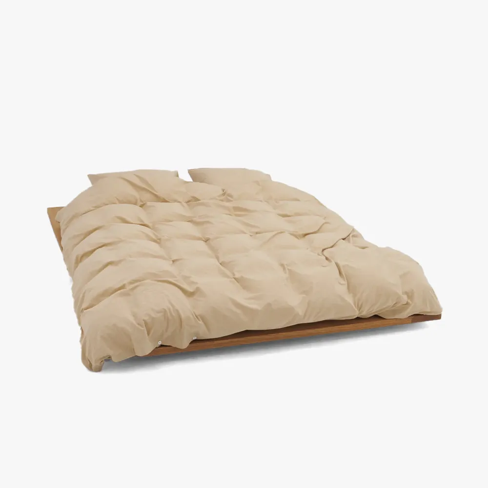 Tekla Cotton Percale Queen Duvet Cover / Sand Beige