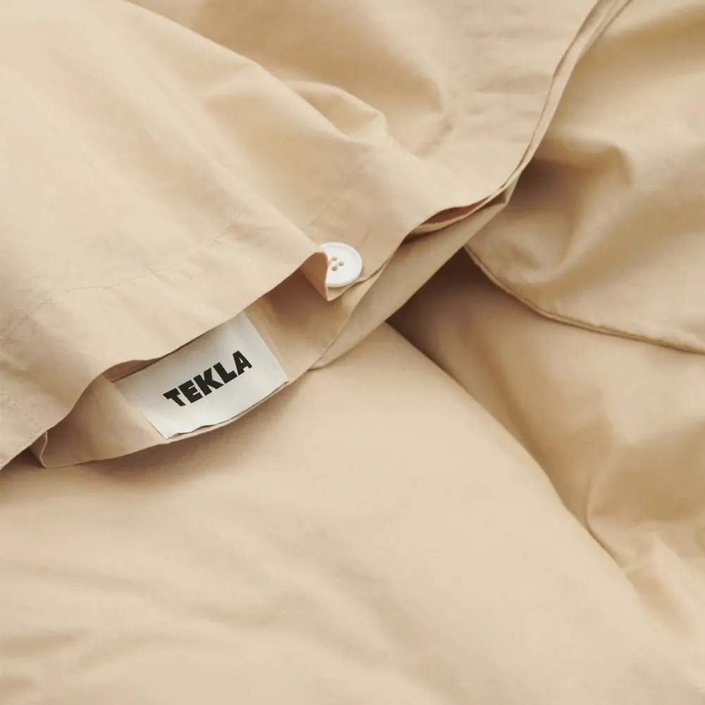 Tekla Cotton Percale Queen Duvet Cover / Sand Beige