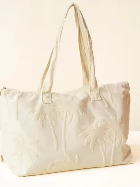 Terry Tote Cream Palm