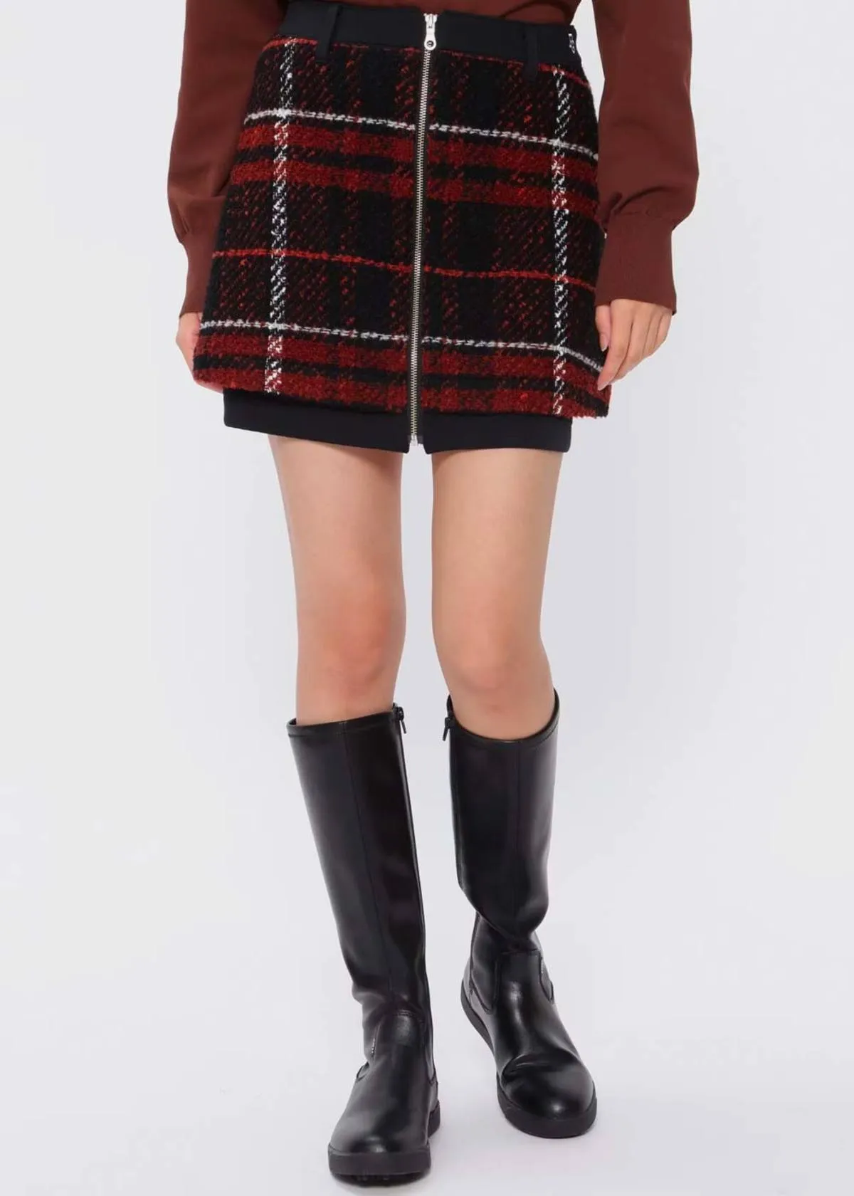 Texbrid Knit Check Skirt