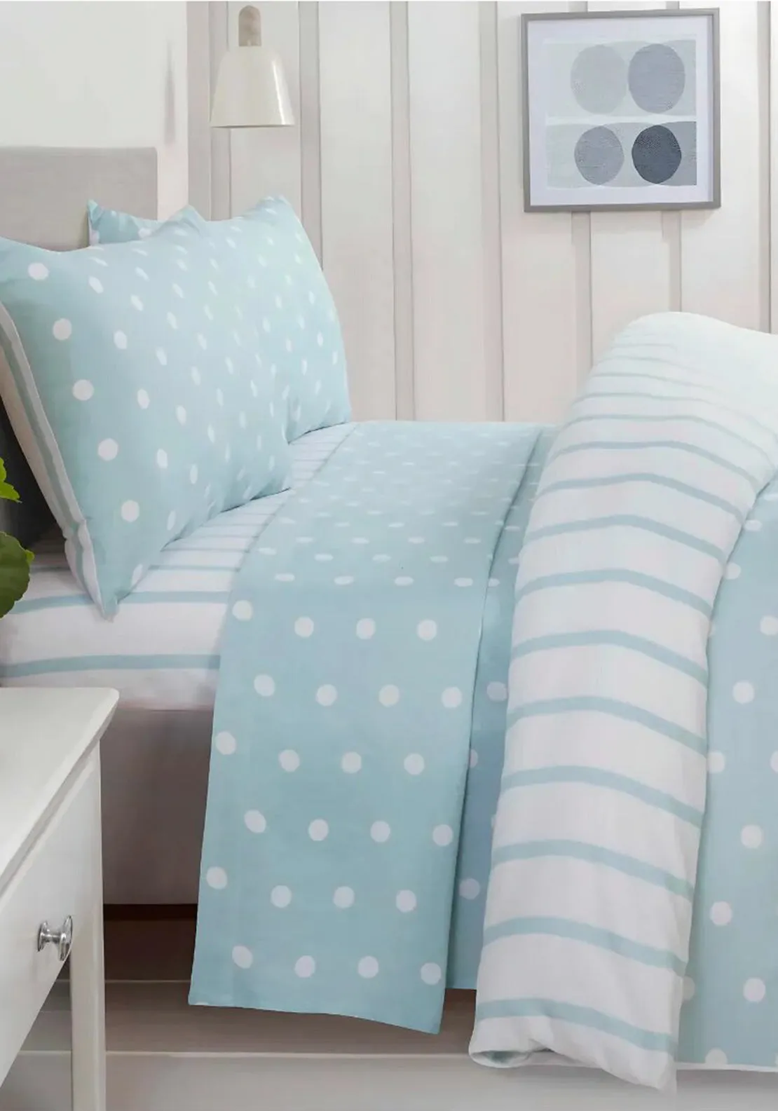 The Home Studio New York Spots Duvet Cover Set, Aqua