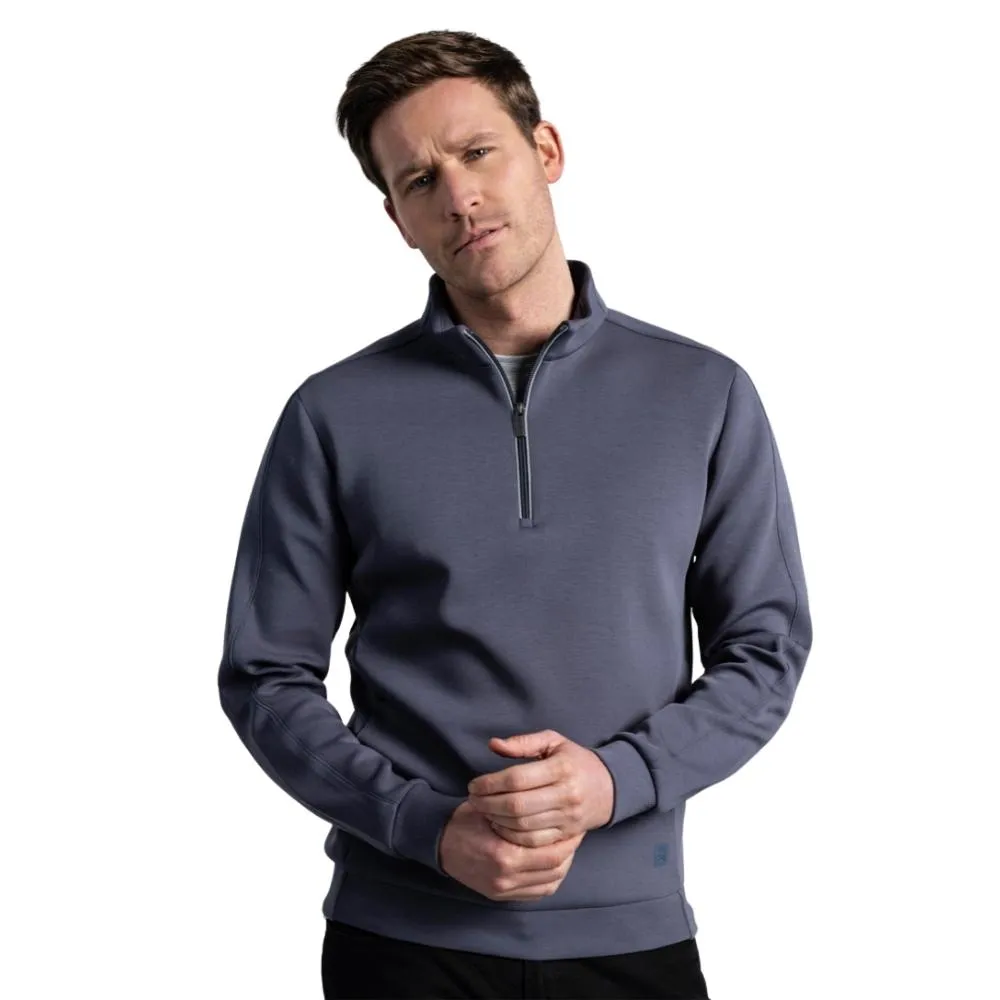 Thomas Maine Technical Stretch Grey Half Zip Pullover | Menswear Online