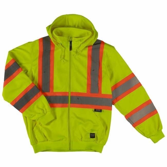 Tough Duck Men's Unlined Safety Hoodie in Fluorescent Green