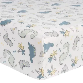 Trend Lab Little Dinos Deluxe Flannel Fitted Sheet  - Clement