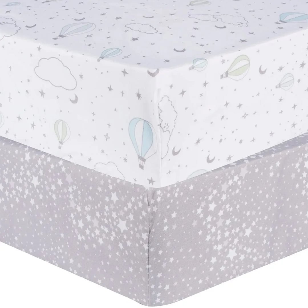 Trend Lab Microfiber Fitted Crib Sheet (2) - Starry Dream  - Clement