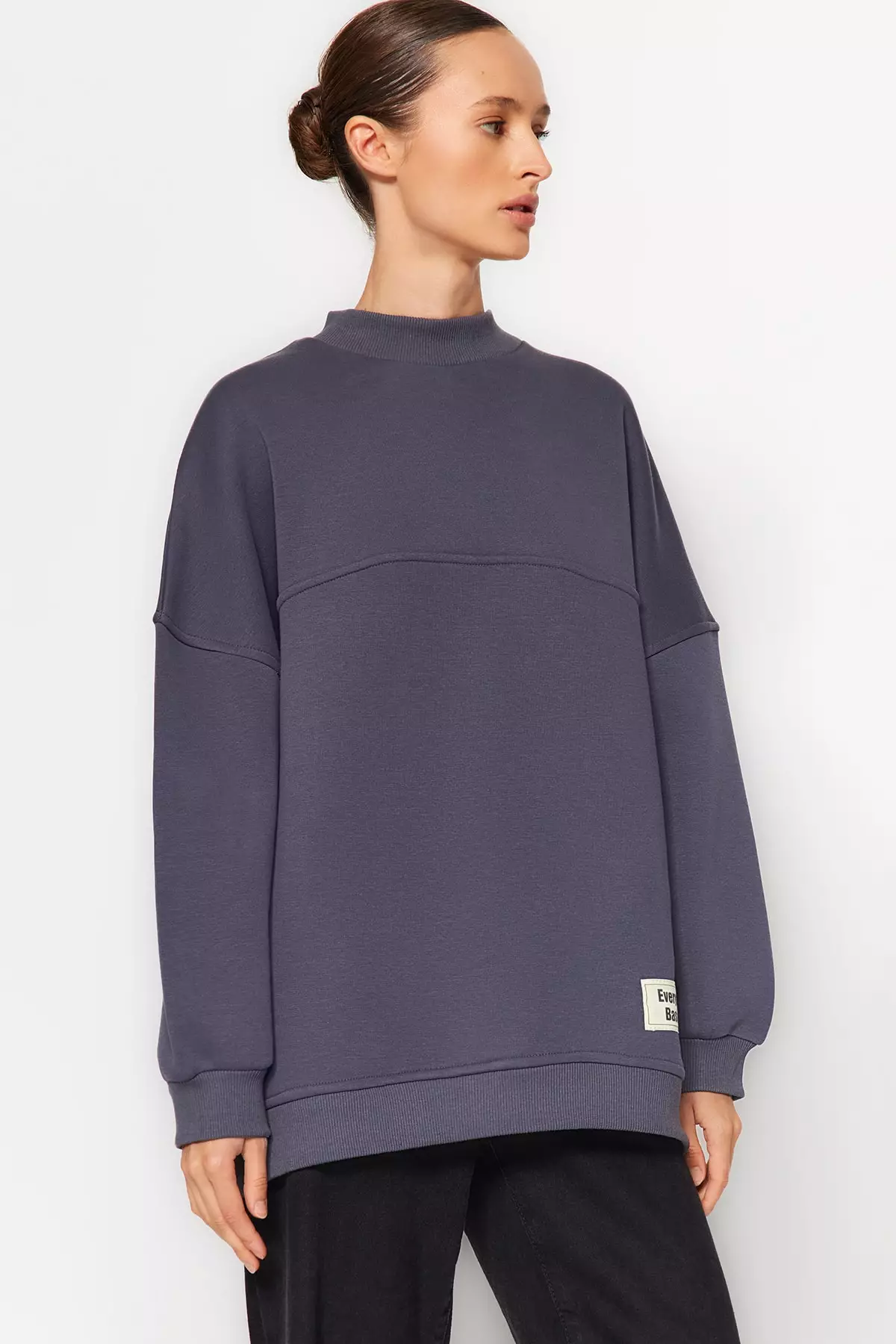 Trendyol Oversize Knitted Sweatshirt with Pillow