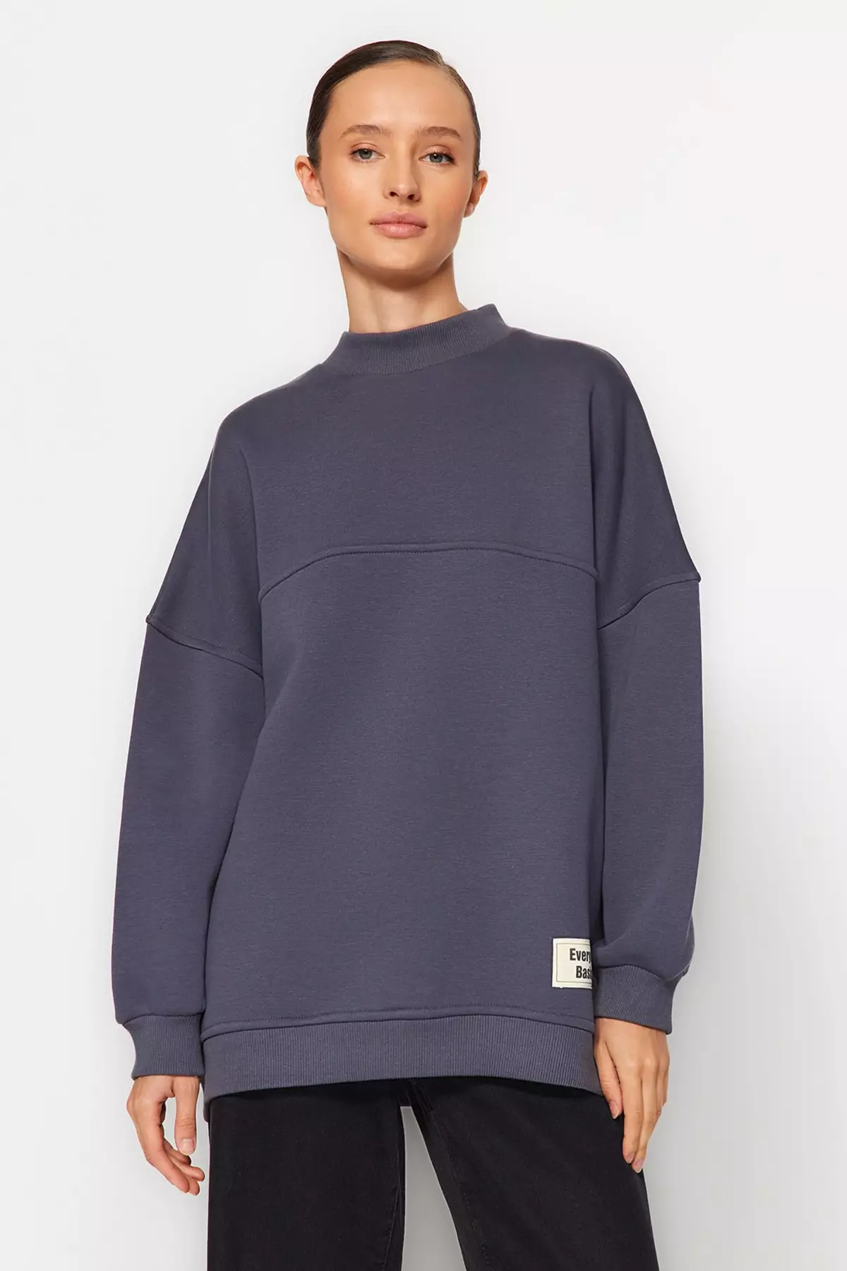 Trendyol Oversize Knitted Sweatshirt with Pillow