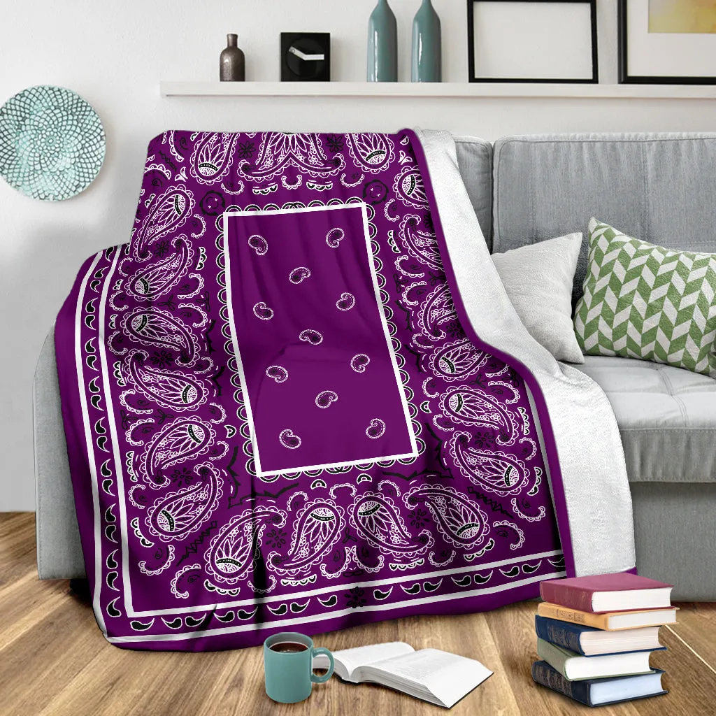 Ultra Plush Wild Plums Bandana Premium Blanket